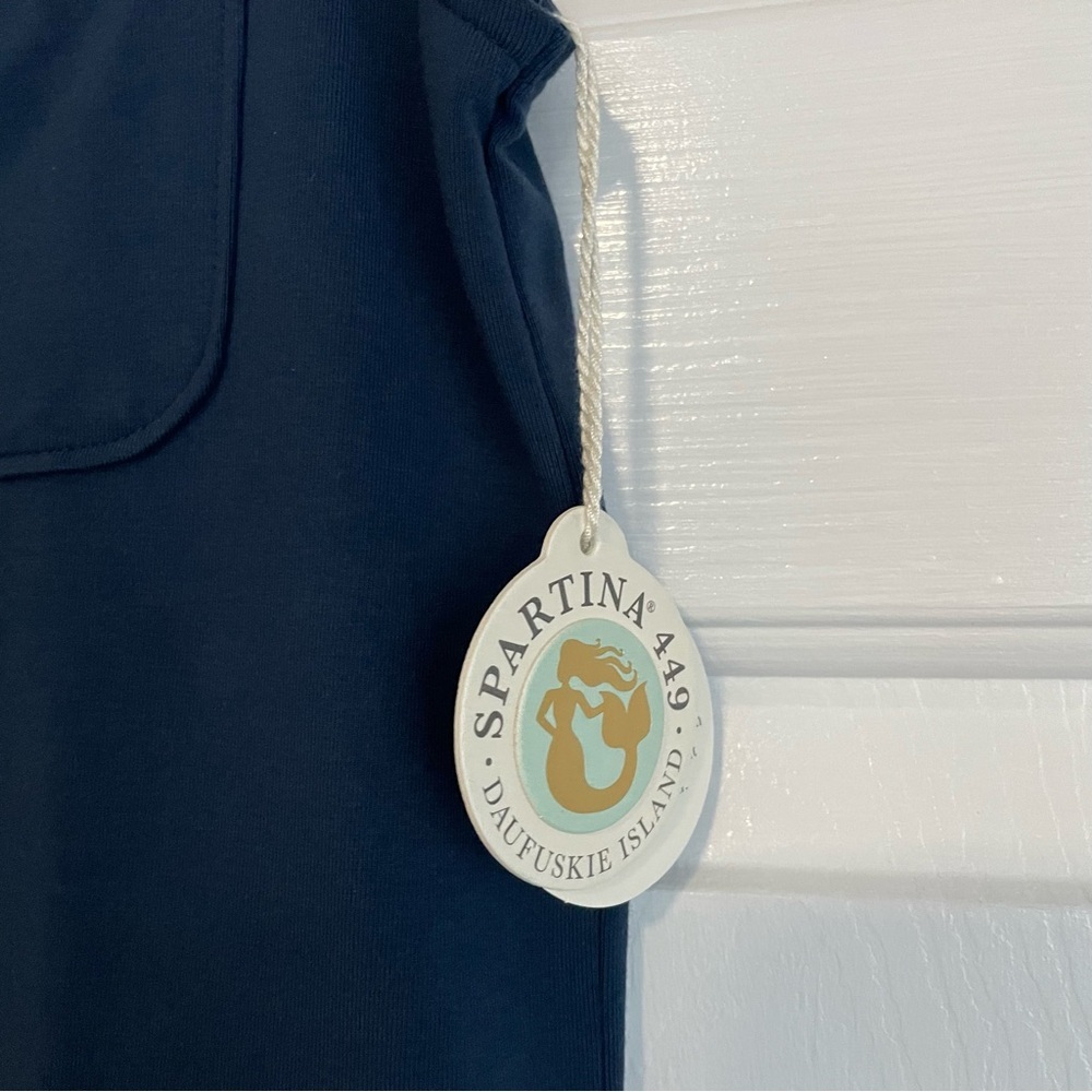 Spartina 449 Serena Half Zip Dress Midnight Blue Ric Rac - Picture 5 of 10